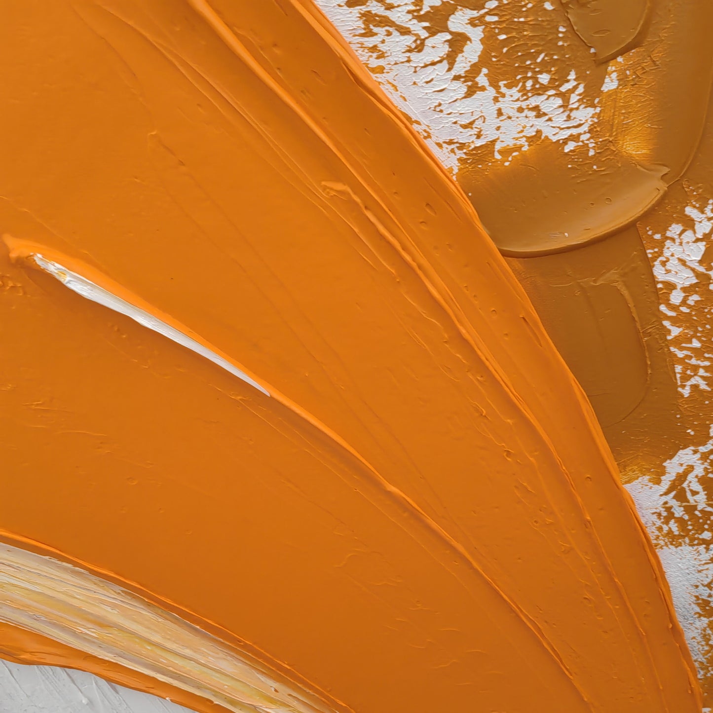 Macro view of The Terra smooth terracotta raised brush stroke