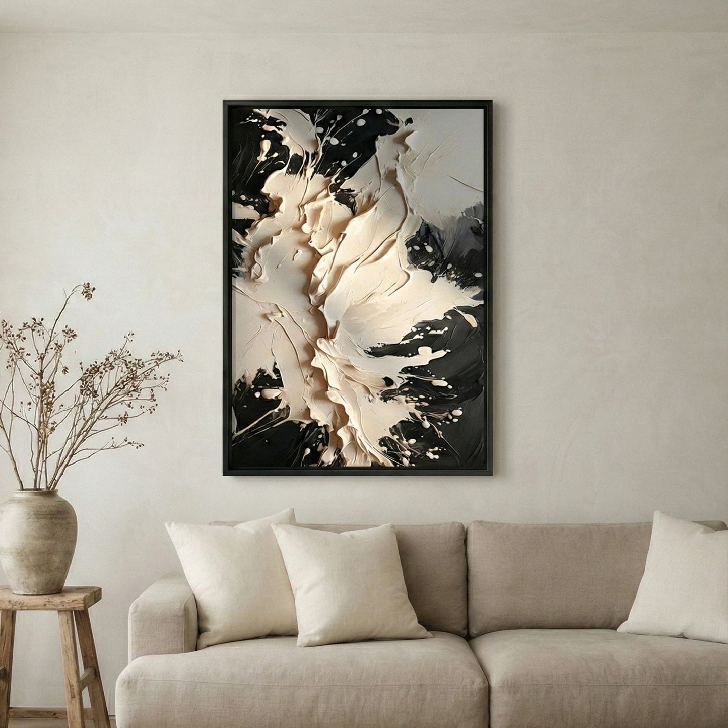 The Void black and white artwork in a modern interior