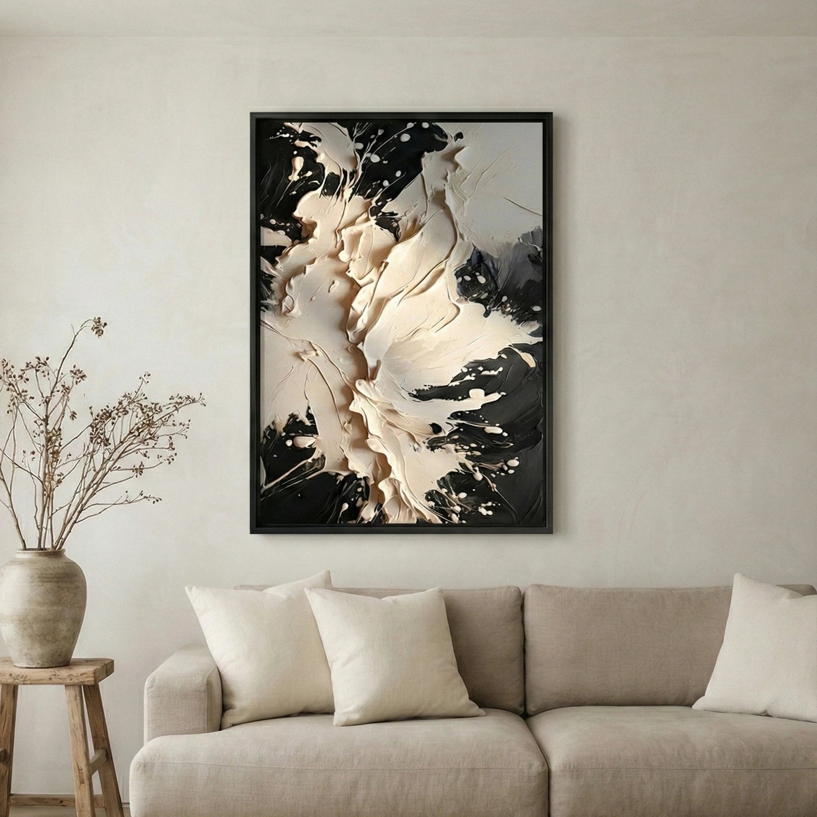 The Void black and white artwork in a modern interior
