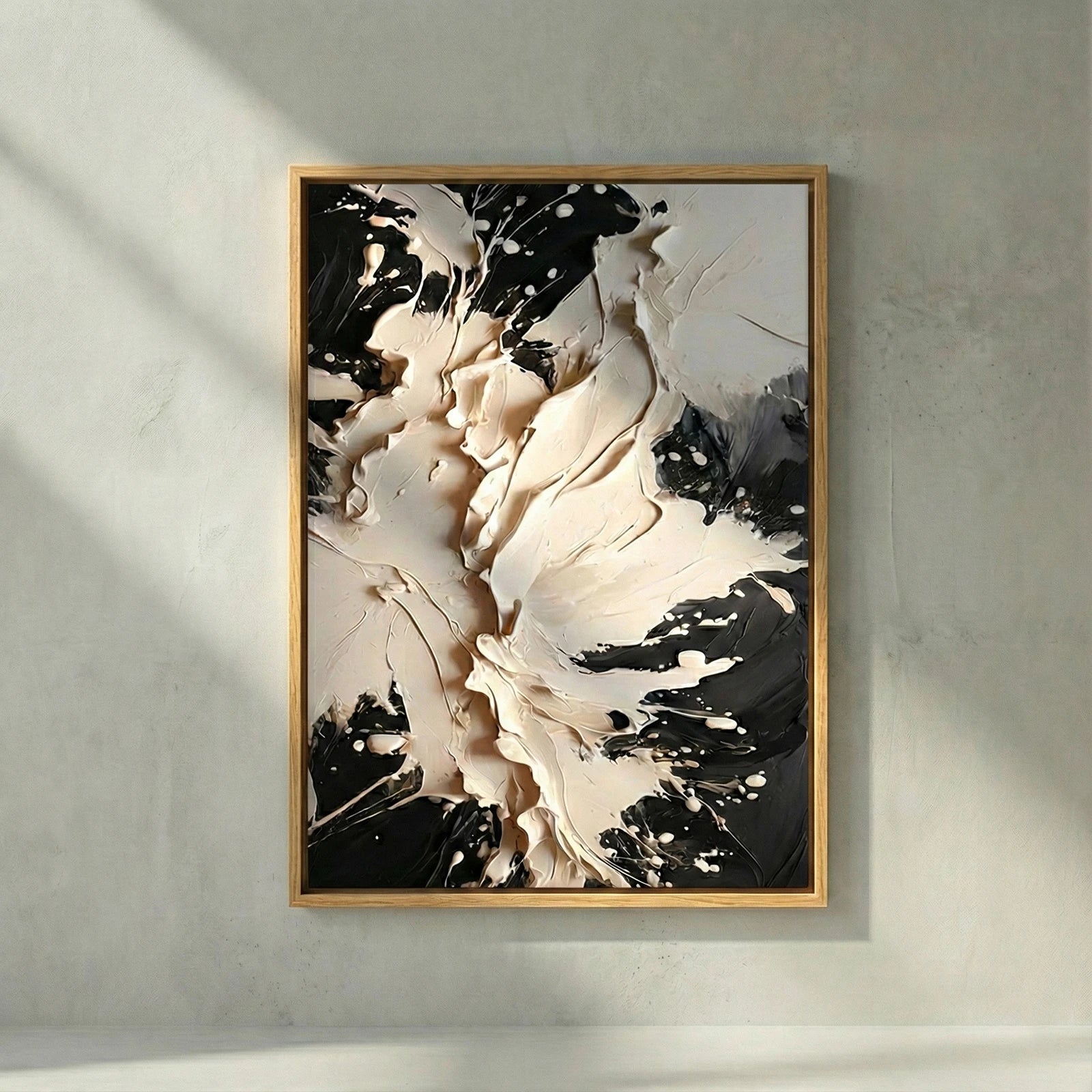 The Void shown with a natural wood floating frame