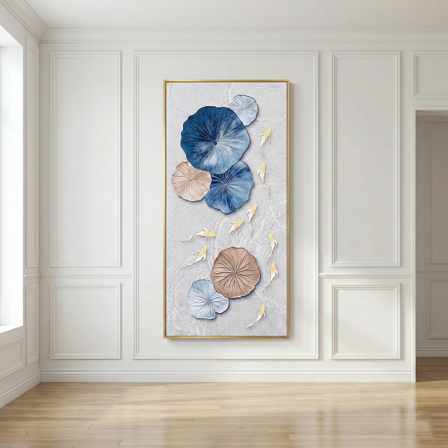 Lotus Drift displayed in a bright paneled foyer