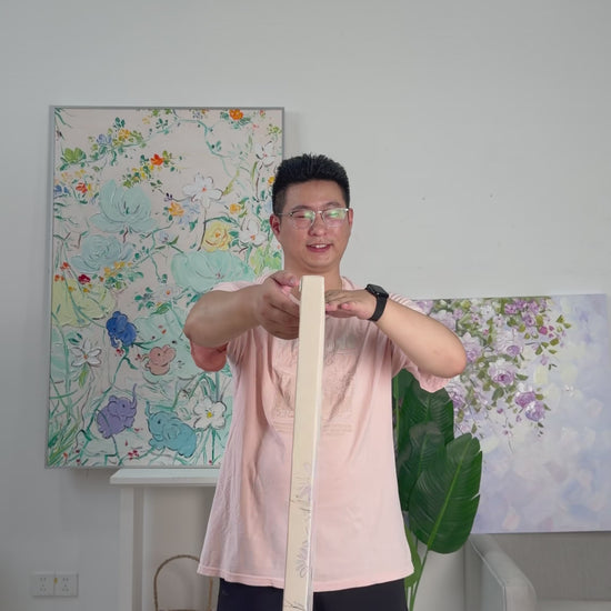 Workshop video of the square wildflower and butterfly painting moving from an angled view to a frontal view